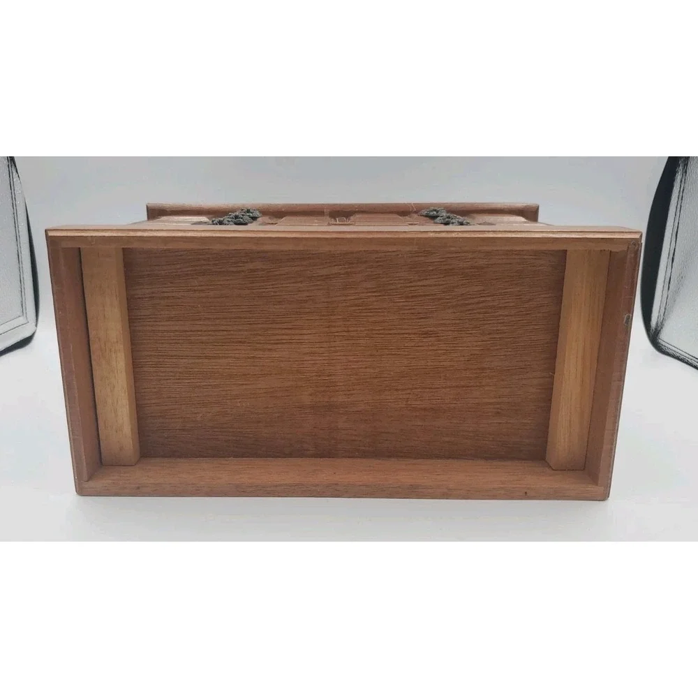 Vintage Wood 4 Drawer Gold Velvet Lined Jewelry Box